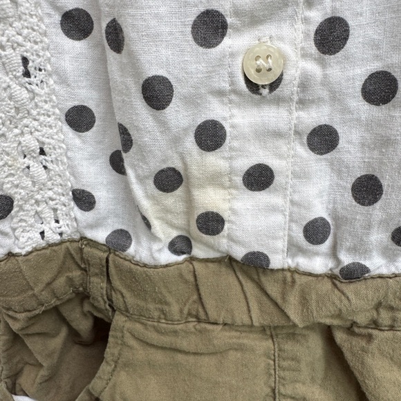 Bit’s Kids Girls Size 4 - 5 Polka Dot and Olive Green Short Sleeve Romper - Picture 3 of 8